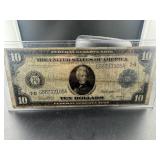 1914 $10 JACKSON BLUE SEAL LARGE NOTE