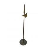 ORNATE CAST BRASS GUARDSMAN AXE/SPEAR WITH STAND;