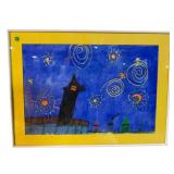 CHILDS WATERCOLOR IMPRESSION OF THE STARRY NIGHT