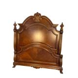 QUEEN SIZE CHERRY CARVED HIGHBACK BED