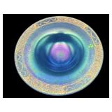 LARGE CELESTE BLUE IRIDESCENT STRETCH GLASS