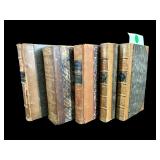LOT OF 5 MISC ANTIQUE LEATHER BOUND BOOKS