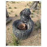 CONCRETE RABBIT PLANTER