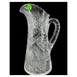 LARGE ANTIQUE BRILLIANT WHEEL CUT PITCHER