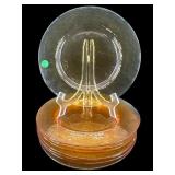 SET OF 8 SCANDINAVIAN OCHER AMBER GLASS CHARGERS