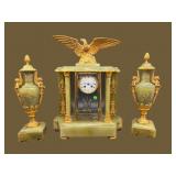 FRENCH GREEN ONYX 3 PC CRYSTAL REGULATOR SET