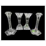 4 PC LOT OF CRYSTAL CANDLESTICKS