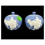 PR OF LACTOLINE WOMAN WITH COW BLUE JASPERWARE