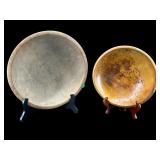 2 PC LOT OF WOODEN DOUGH BOWLS