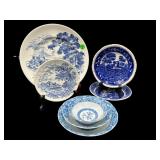 7 PIECE LOT OF MISC BLUE AND WHITE PORCELAIN LOT
