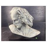 LARGE SIGNED MARX 1973 FIGURAL BUST SCULPTURE ON