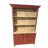 PAINT DECORATED PRIMITIVE OPEN HUTCH