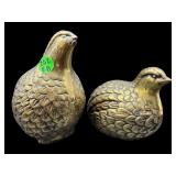 2 PC LOT BRASS PHEASANT FIGURINES