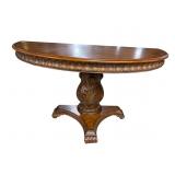 MODERN OAK HEAVY CARVED CONSOLE TABLE