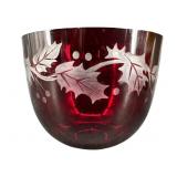 RUBY FLASH ETCHED BOWL