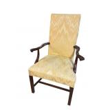 MAHOGANY CHIPPENDALE OPEN ARM CHAIR