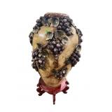 LARGE DECORATIVE GRAPE VINE VASE ON STAND