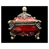 DECORATIVE METAL TRINKET BOX