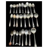 LOT OF 25 STERLING SILVER SPOONS 16.5 OUNCES.
