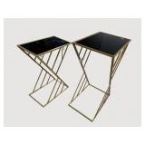 2 METAL EGYPTIAN STYLE GRADUATING TABLES