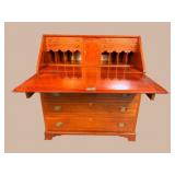 SOLID CHERRY CUSTOM INLAID SLANT FRONT DESK