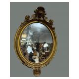 19TH CENTURY ROUND GOLD GUILD MIRROR