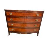 CLEAN MAHOGANY BOW FRONT BANDED CHEST