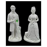 MR. & MRS. GLADSTONE STAFFORDSHIRE POTTERY FIGURES