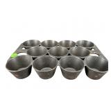 ANTIQUE CAST IRON MUFFIN TRAY
