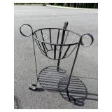 CAST IRON 2 TIER PLANTER 21 IN WIDE 32 IN TALL