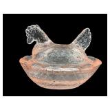 2.5 IN MARBLEIZED MINIATURE PINK HEN ON NEST
