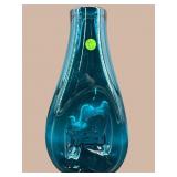 1950ï¿½s BLENKO 5518 TEAL PINCHED VASE