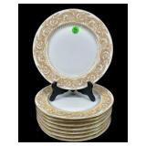 SET OF 8 HIGGINS & SIETER T & V LIMOGES GOLD