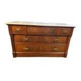 VICTORIAN 3 DRAWER MARBLE TOP CHEST