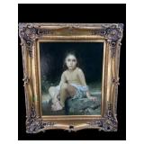 OIL ON CANVAS PORTRAIT OF GIRL