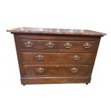 WALNUT VICTORIAN MARBLE TOP CHEST
