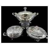 3 PC SILVERPLATE SERVING DISH LOT