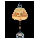 PAIRPOINT SIGNED REVERSE PAINTED LAMP