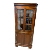 CRAFTIQUE SOLID MAHOGANY 12 PANE CORNER CUPBOARD