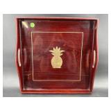 WOOD AND PINEAPPLE DESIGN SERVING TRAY