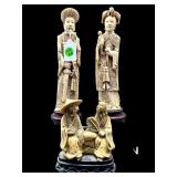 3 PC LOT ORIENTAL CARVED FIGURES