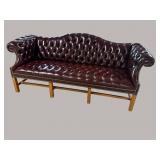 CHIPPENDALE LEATHER CHESTERFIELD SOFA