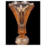 7 IN PINK DEPRESSION FOOTED VASE