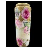 TALL ANTIQUE HAND PAINTED NIPPON PORCELAIN VASE