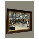 LARGE WALNUT VICTORIAN DEEPWELL MIRROR