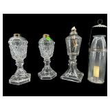 LOT OF 4 GLASS LAMPS