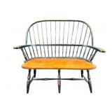 WOODEN WINDSOR SPINDLE BACK DOLL SIZE BENCH