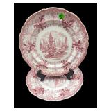 PR OF ANTIQUE ALCOCK COMMERCE PINK AND WHITE