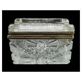 CUTGLASS ANTIQUE BRASS ADORNED BOX
