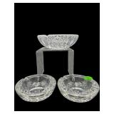 3 PC LOT WATERFORD CRYSTAL ASHTRAYS